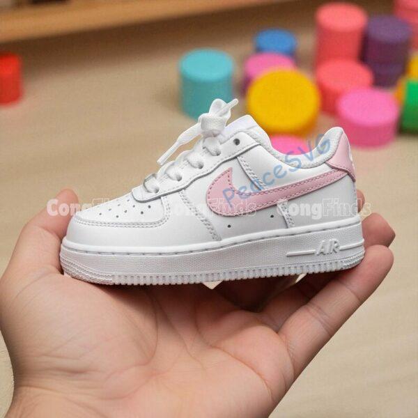 Alternative view of Hand-Painted Daisy Air Force 1 Sneakers: Custom Floral Toddler Shoes