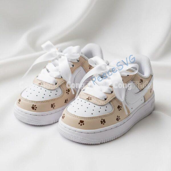 Hand-Painted Dog Paw Print Air Force 1 Sneakers: Custom Pet Lover Gift