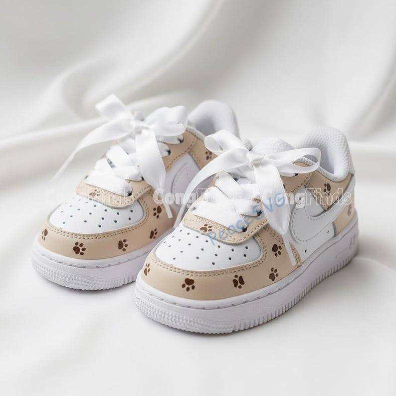 Hand-Painted Dog Paw Print Air Force 1 Sneakers: Custom Pet Lover Gift