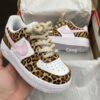 Hand-Painted Leopard Print Air Force 1 Sneakers, Pink AF1