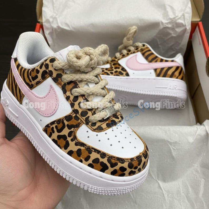Hand-Painted Leopard Print Air Force 1 Sneakers