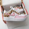 Hand-Painted Leopard Print Air Force 1 Sneakers, Pink AF1 - Image 2