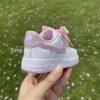 Rhinestone Air Force 1s: Custom Bling Sneakers with Pink Bow - Image 2