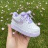 Custom Rhinestone Purple Air Force 1s: Hand-Embellished Bling AF1 Sneakers - Image 4