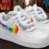 Custom Rainbow Drip Air Force 1, Hand-Painted AF1 Sneakers - Image 3