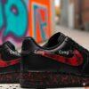 Custom Red Splatter Air Force 1s: Hand-Painted Black & White AF1 Shoes - Image 6