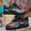 Custom Splatter Black Air Force 1: Hand-Painted Abstract Artistic Sneakers