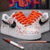 Custom Hand-Painted Drip Air Force 1 Sneakers: Red & Black Streetwear - Image 4