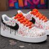 Custom Hand-Painted Drip Air Force 1 Sneakers: Red & Black Streetwear - Image 5