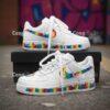 Colorful Rainbow Splatter Air Force 1, Hand-Painted Artistic Shoes, Unique Tie-Dye Sneakers