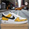Hand-Painted Air Force 1 Sneakers: Custom Yellow Black Comic AF1 Shoes - Image 2