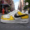 Hand-Painted Air Force 1 Sneakers: Custom Yellow Black Comic AF1 Shoes - Image 4
