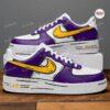 Hand-Painted Purple Yellow Air Force 1: Custom Comic Cartoon Shoes - Image 3