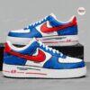 Hand-Painted Football Team Air Force 1: Gameday Red Blue Comic Sneakers - Image 3