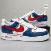 Hand-Painted Comic Cartoon Style Sneakers: Custom Red & Blue Air Force 1 - Image 3