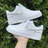 Custom Rhinestone AF1 Sneakers, Hand-Embellished Wedding Shoes - Image 3