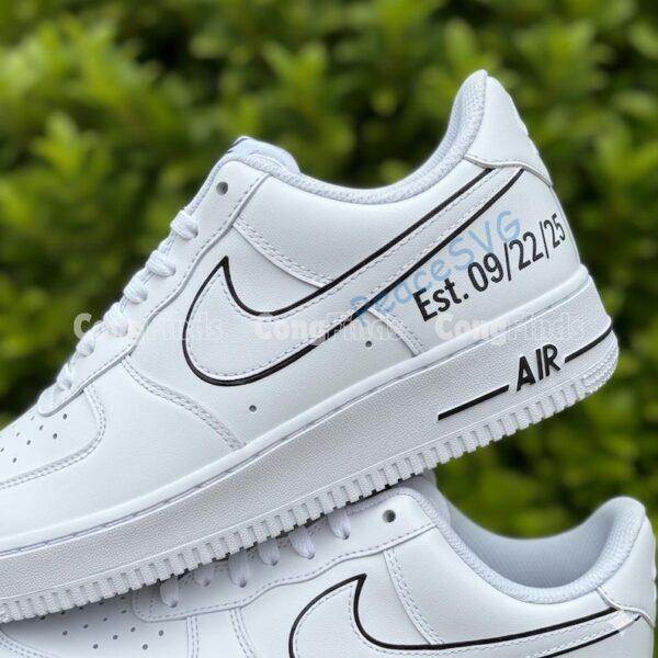 Alternative view of Personalized Groom Air Force 1 Sneakers: Custom Wedding Shoes, Hand-Painted AF1 Shoes