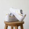 Personalized Wedding AF1 Sneakers, Hand-Painted Gold, Silver & Rose Gold Shoes - Image 4
