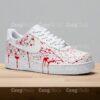 Hand-Painted Splatter Air Force 1 Sneakers: Red Drip & Floral, Custom Horror Shoes - Image 2