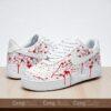 Hand-Painted Splatter Air Force 1 Sneakers: Red Drip & Floral, Custom Horror Shoes - Image 3