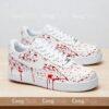 Hand-Painted Splatter Air Force 1 Sneakers: Red Drip & Floral, Custom Horror Shoes