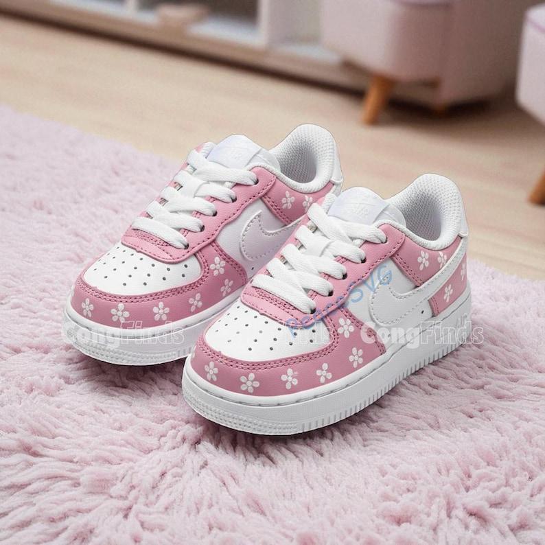Custom Hand-Painted Daisy Air Force 1 Sneakers - Toddler & Kids
