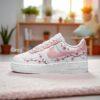 Hand-Painted Cherry Blossom Air Force 1 Sneakers: Custom Pink Sakura Floral Gift - Image 3