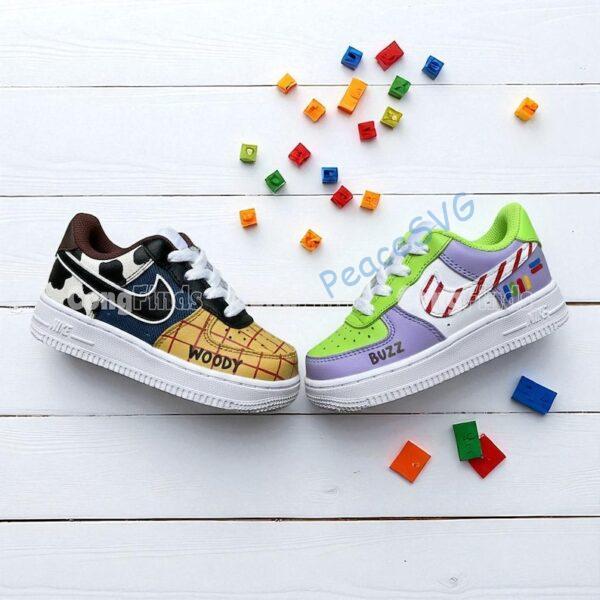 Custom Buzz Lightyear Air Force 1 for Kids, Hand-Painted Toddler Sneakers, Personalized Cartoon Shoes,