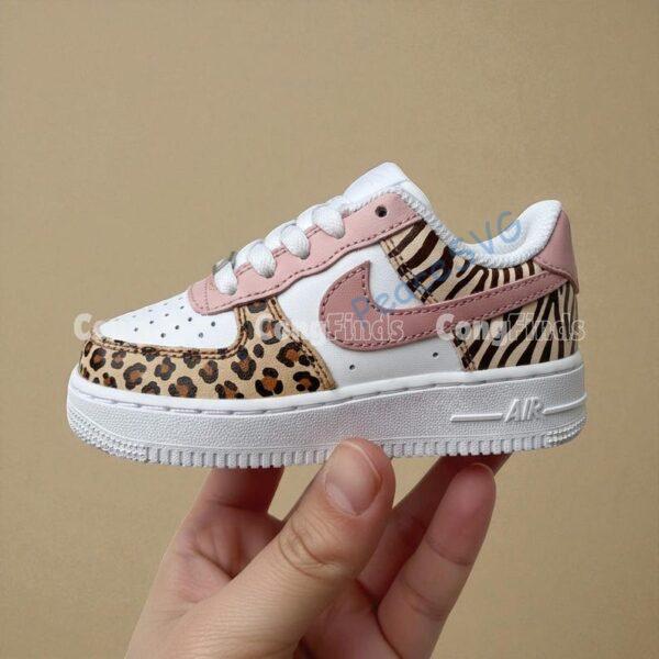 Alternative view of Hand-Painted Animal Print Air Force 1 Sneakers: Custom Baby Toddler Shoes