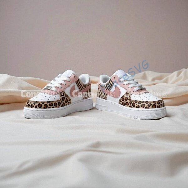 Hand-Painted Animal Print Air Force 1 Sneakers: Custom Baby Toddler Shoes