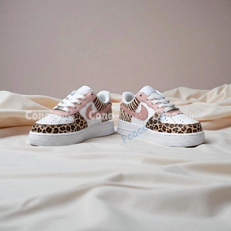 Hand-Painted Animal Print Air Force 1 Sneakers: Custom Baby Toddler Shoes
