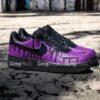 Hand Painted Drip Air Force 1 Sneakers: Purple & Black, Gloss Swoosh - Image 2