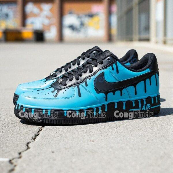 Alternative view of Custom Hand-Painted Drip Air Force 1 Sneakers, Personalized Streetwear