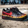 Custom Flame Air Force 1 Sneakers, Hand Painted AF1 Shoes - Image 3