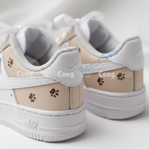 Alternative view of Hand-Painted Dog Paw Print Air Force 1 Sneakers: Custom Pet Lover Gift