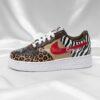 Custom Leopard & Zebra Air Force 1s: Hand-Painted Animal Print Sneakers
