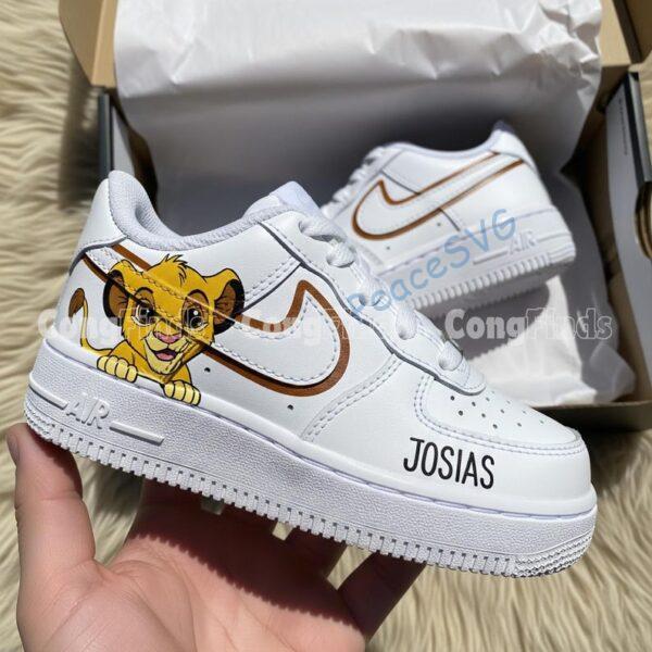 Alternative view of Hand-Painted Lion King Air Force 1s: Custom Simba Baby Shoes