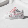 Hand-Painted Pink Butterfly Air Force 1s: Custom Baby Sneakers