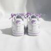 Hand-Painted Purple Butterfly Air Force 1s, Custom Toddler Sneakers - Image 4