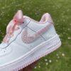 Rhinestone Air Force 1s: Custom Bling Sneakers with Pink Bow - Image 4