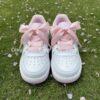 Rhinestone Air Force 1s: Custom Bling Sneakers with Pink Bow - Image 3