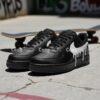 Custom Drip Black Air Force 1, Hand-Painted AF1 Sneakers