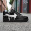 Custom Drip Black Air Force 1, Hand-Painted AF1 Sneakers - Image 3