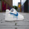 Hand-Painted Blue Drip Air Force 1s: Custom Streetwear Sneakers - Image 2