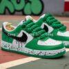 Custom Black Drip Air Force 1: Hand-Painted Green Splatter AF1 Sneakers - Image 4