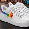 Custom Rainbow Drip Air Force 1, Hand-Painted AF1 Sneakers