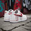 Red & Black Drip Air Force 1s, Hand-Painted Custom Sneakers - Image 3