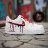 Red & Black Drip Air Force 1s, Hand-Painted Custom Sneakers - Image 6