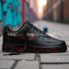 Custom Red Splatter Air Force 1s: Hand-Painted Black & White AF1 Shoes - Image 5