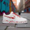 Custom Red Splatter Air Force 1s: Hand-Painted Black & White AF1 Shoes - Image 2